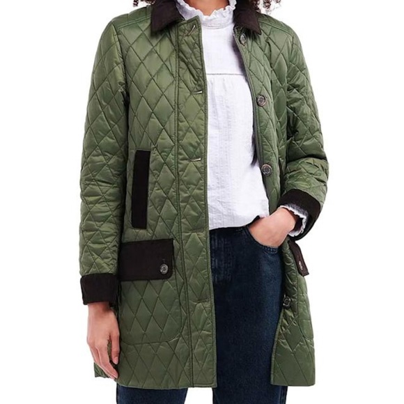 Barbour Olive Quilted Utility Jacket - Picture 4 of 11